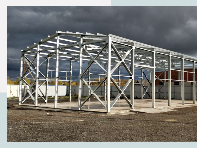 Двускатные ангары в Дубна от 613 руб. за квадрат