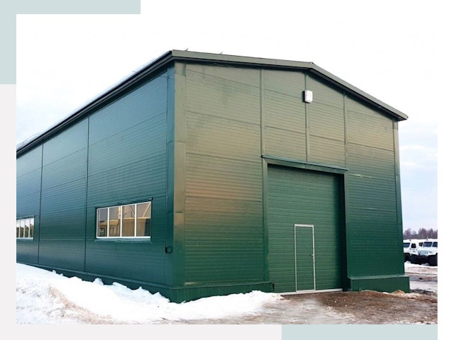 Двускатные ангары в Дубне