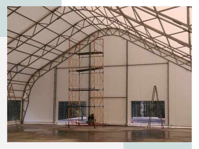 Шатровые ангары в Дубне