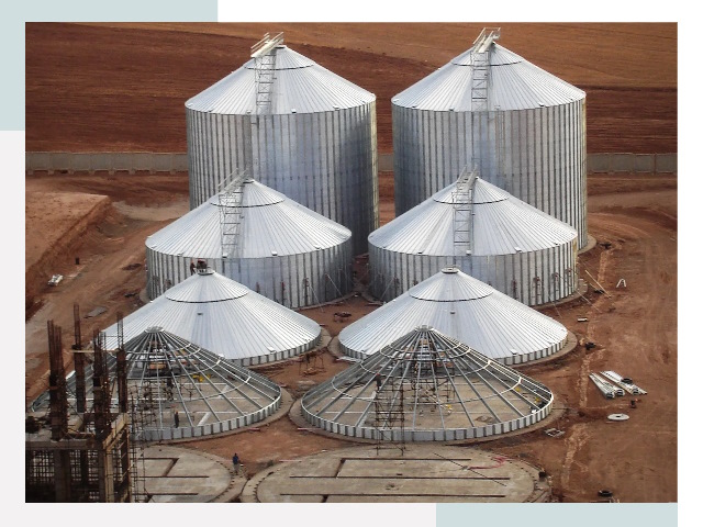 Строительство зерновых силосов в Дубне