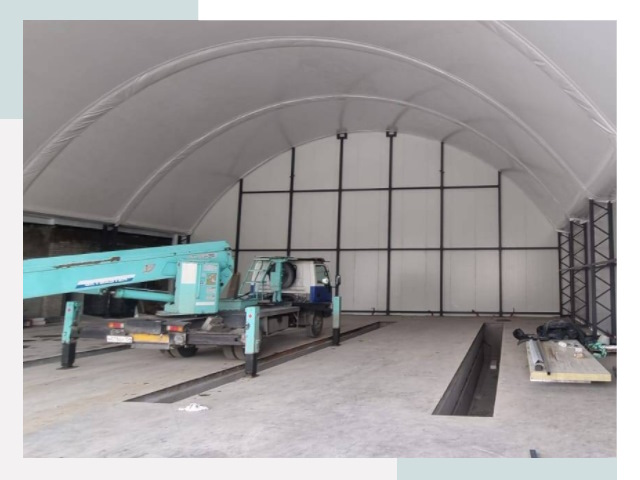 Внутреннее оснащение ангаров в Дубне